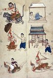 Divination manuals were found in Thailand not only in Thai language but also in Mon and Shan languages, however the illustrations in this manuscript are in central Thai style.